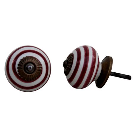 Cherry Small Striped Knobs